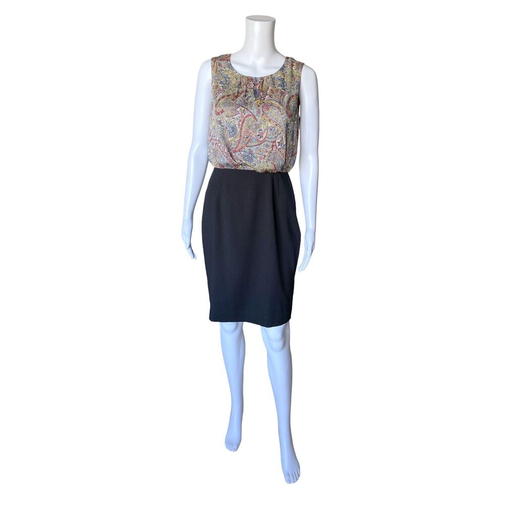 LIZ CLAIBORNE New York Womens Size 4P Sleeveless Paisley Blouson Tank Dress
